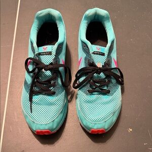 Nike Teal and Pink Running Shoes